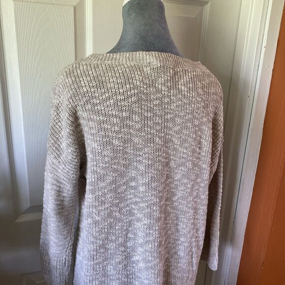 Express Sweater Women’s Size S/P Knit Grey Lace On Sides Round Collar 3/4 Sleeve - Picture 8 of 14
